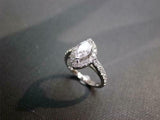 3Ct Marquise Cut VVS1 Diamond Accents Halo Engagement Ring 14K White Gold Finish