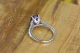 1.8ct Cushion Purple Amethyst Engagement Ring Diamond Accents 14k WhiteGold Over