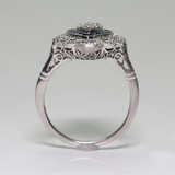 2.3ct Round Cut Diamond Engagement Ring 14k White Gold Finish Cocktail Art Deco