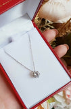 1ct Round Cut Diamond Classic Solitaire Pendant with Chain 14k White Gold Finish