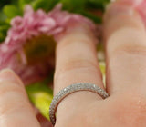 2ct Round Diamond Cluster Half Eternity Wedding Ring Band 14k White Gold Finish