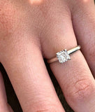 1.1ct Princess Cut Diamond Solitaire Promise Engagement Ring 14k White Gold Over