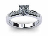 1.6ct Princess Cut Diamond Channel Set Solitaire Engagement Ring 14k Gold Finish