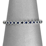 2Ct Round Cut Blue Sapphire Eternity Vintage Wedding Band 14K White Gold Finish