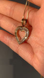 1ct Baguette Simulated Diamond Heart Valentine Pendant 14k Yellow Gold Plated