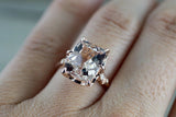 1ct Cushion Cut Peach Morganite Filigree Engagement Ring 18k Rose Gold Finish