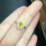 2ct Oval Yellow Sapphire Engagement Ring Diamond Stylish Halo 14k WhiteGold Over