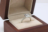 2ct Princess Cut Diamond Engagement Ring Halo Round Accent 14k White Gold Finish