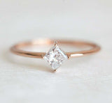 1.5ct Princess Cut Diamond Engagement Ring 14k Rose Gold Finish Bridal Set Band