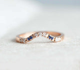 0.9ct Round Cut Diamond Wedding Band 14k Rose Gold Finish Curved Half Eternity