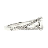 1.2ct Asscher Cut VVS1 Diamond Engagement Ring Split Shank 14k White Gold Finish