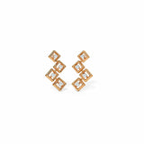 0.7ct Drop Earrings Round Cut Diamond Stylish Geometric 14k Rose Gold Finish