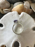 2ct Engagement Ring Cushion Cut Purple Amethyst Solitaire 14k White Gold Finish