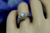 2.3ct Round Cut Diamond Engagement Ring Halo Celtic Trinity 14k WhiteGold Finish