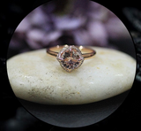 1.4ct Round Cut Peach Morganite Engagement Ring 14k Rose Gold Finish Solitaire