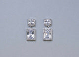 3ct Radiant Cut Diamond Elegant Halo Women Drop Earrings 14k White Gold Finish