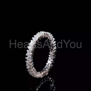 2.2ct Heart Simulated Diamond Full Eternity Wedding Band 14k White Gold Plated