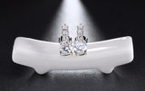 2.3ct Round Cut VVS1D Diamond Three Layer  Stud Earrings 14k White Gold Finish