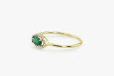 1ct Marquise Green Emerald Halo Minimalist Engagement Ring 14k Yellow Gold Over