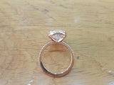 3Ct Pear Cut Diamond Halo Engagement Ring 14K Rose Gold Finish Round Accents