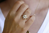 2.2ct Marquise Cut Diamond Engagement Ring 14k Yellow Gold Finish Cluster Flower