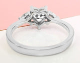 1ct Heart Simulated Diamond Three Stone Engagement Ring 14k White Gold Plated