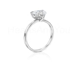 1ct Heart Cut Simulated Diamond Solitaire Engagement Ring 14k White Gold Plated