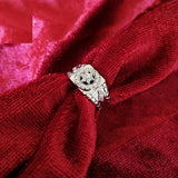 2ct Engagement Ring Round Cut Diamond Floral Halo Design 14k White Gold Finish