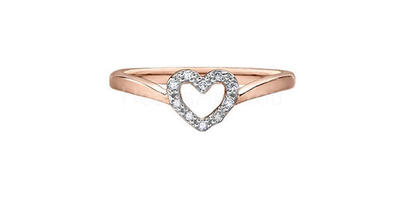 0.5ct Round Cut Moissanite Open Heart Women Engagement Ring 14k Rose Gold Plated