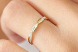 Infinity Full Eternity Wedding Band 1ct Round Cut Diamond 14k Yellow Gold Finish