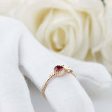 0.5ct Round Pink Ruby Ring Braided Shank Butterfly Solitaire 14k Rose Gold Over