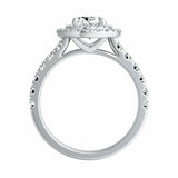 3.5Ct Oval Cut DVVS1 Diamond Double Halo Engagement Ring 14K White Gold Finish