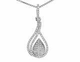 0.4ct Round Cut VVS1D Diamond Pendant Teardrop 14k White Gold Finish NO CHAIN