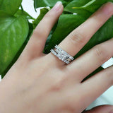 3Ct Round Cut Diamond Bridal Trio Set Solitaire Ring Band 14K White Gold Finish