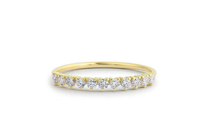 Stackable Half Eternity Wedding Band 1ct Round Cut Diamond 14k Yellow Gold Over