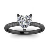 1.2ct Heart Cut Simulated Diamond 6-Prong Solitaire Ring 14k White Gold Plated