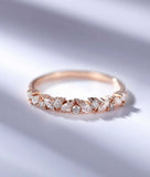 1.5ct Marquise & Round Cut Diamond Wedding Band Half Eternity 14k Rose Gold Over