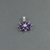 2.2ct Purple Amethyst Pendant Marquise Cut Floral 14k White Gold Finish NO CHAIN