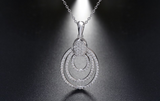 2.3ct Round Cut VVS1D Diamond Halo Stylish Pendant Chain 14k White Gold Finish