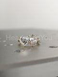 2ct Heart & Pear Cut Simulated Diamond Toi Et Moi Ring 14k Yellow Gold Plated