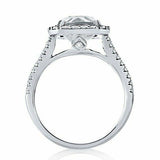 1.5ct Cushion Cut Diamond Split Shank Band Engagement Ring 14k White Gold Finish