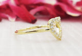 0.5ct Round Cut Moissanite Open Heart Love Engagement Ring 14k YellowGold Plated