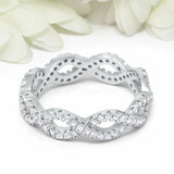 3Ct Round Cut VVS1 Diamond Infinity Eternity Wedding Band 18K White Gold Finish