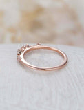 0.6ct Round Cut Diamond Engagement Ring Minimalist Cluster 14k Rose Gold Finish