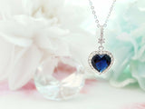 3ct Heart Cut Blue Sapphire Love Valentine Women Pendant 14k White Gold Finish