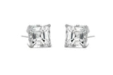 1ct Asscher Cut VVS1 Diamond Solitaire Women Stud Earrings 14k White Gold Finish