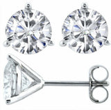 1.2ct Stud Earrings Round Cut Diamond Solitaire Design 14k White Gold Finish