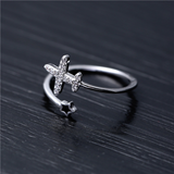 Aeroplane Design Engagement Ring 1.2ct Round Cut Diamond 14k White Gold Finish