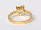 1ct Engagement Ring Heart Cut Diamond Solitaire Design 14k Yellow Gold Finish