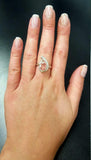 1.35ct Engagement Ring Oval Cut Peach Morganite Art Deco 14k White Gold Finish